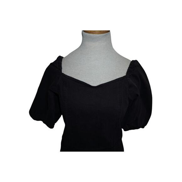 Madden Girl Black Puff Sleeve Mini Dress – Sweetheart Neckline – Size L - Picture 2 of 5